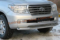 Защита переднего бампера труба одинарная D60 на Toyota Land Cruiser 200 2007-2012