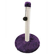 Драпак - стовпчик "Пухнастики" 38/50 см на круглій підставці (Бавовняна стрічка), колір баклажан (М-3)