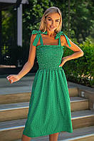 Жіноча легка сукня софт 48-52 зелена, джинс