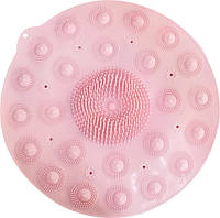 Коврик для ног массажный нескользящий для ванны круглый щетка для стоп Massage Foot Pad Розовый