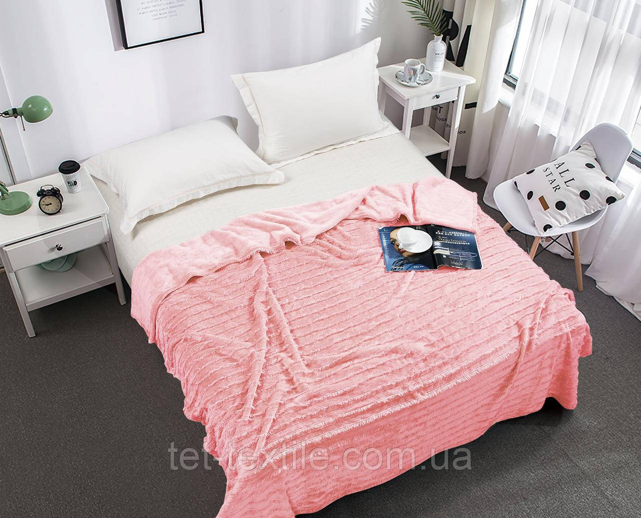 Плед з мікрофібри Велсофт Ворсинка рожевий 200х220 см