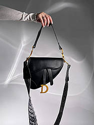 Женская сумка Кристиан Диор черная Christian Dior Saddle Black