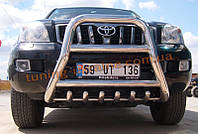 Захист переднього бампера кенгурятник високий D70 на Toyota Land Cruiser Prado 120 2002-2009