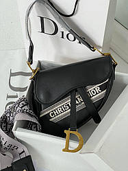Жіноча сумка Крістіан Діор чорна Christian Dior Saddle Black