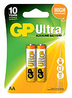 Батарейка GP Ultra Alkaline AA (LR6) 1,5V пальчиковая (бл-2 шт)