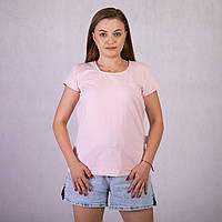 Жіноча базова літня футболка "Колір світло рожева" р.48-56
