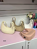Пудра - стильний якісний каркасний комплект сумочка + гаманець (0432), фото 4