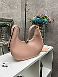 Пудра - стильний якісний каркасний комплект сумочка + гаманець (0432), фото 2