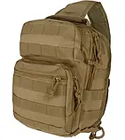 Рюкзак тактичний однолямовий Mil-tec 10 л  14059105 койот.solve, фото 3