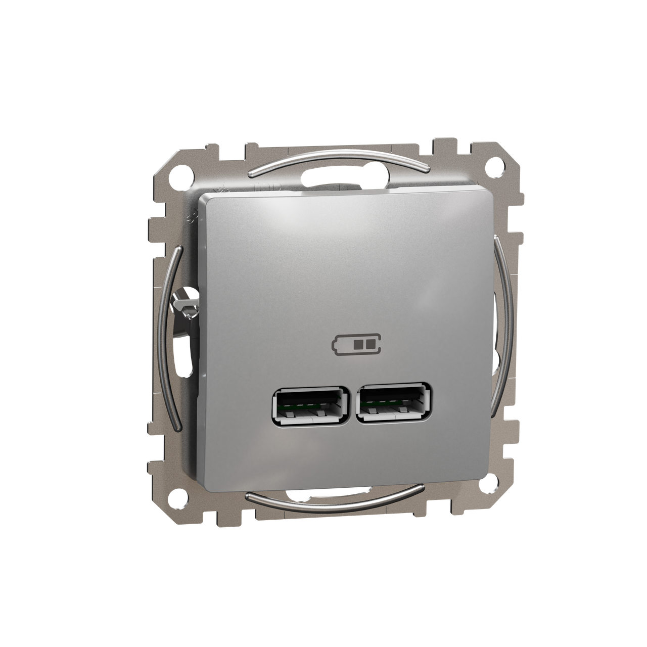USB розетка тип A+A 2,1A Алюміній Sedna Design Schneider Electric SDD113401