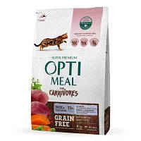 Беззерновой сухой корм Optimeal уткой и овощами для взрослых кошек 4 кг