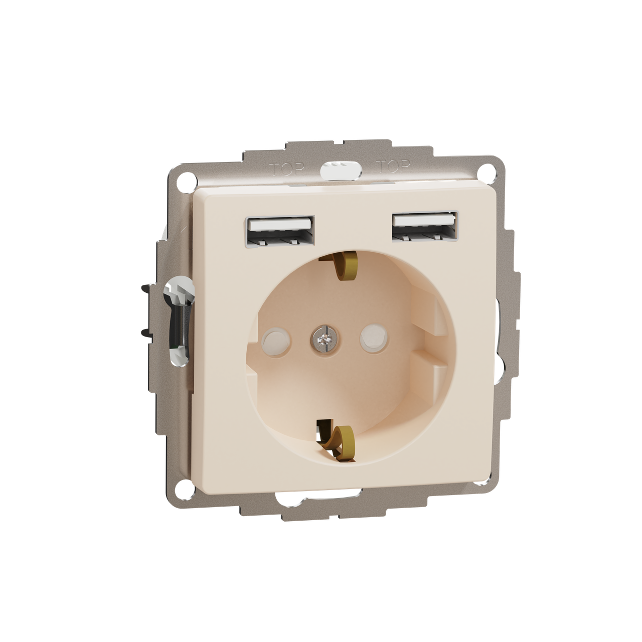 Розетка із заземленням + 2 USB тип А Бежевий Sedna Design Schneider Electric SDD112052