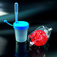 Контейнер для сечі 100 мл з кришкою для відбору проб, з градуюванням та полем для запису (нестерильний)