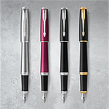 Перова ручка Parker Urban (латунь з лаковим матовим покриттям, позолота, перо F, колір корпусу чорний) 30 011, фото 9