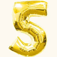 Золота фольгована цифра 5 (70см)