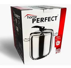 Каструля скороварка Home Perfect 17л (нержавіюча сталь) Сріблястий