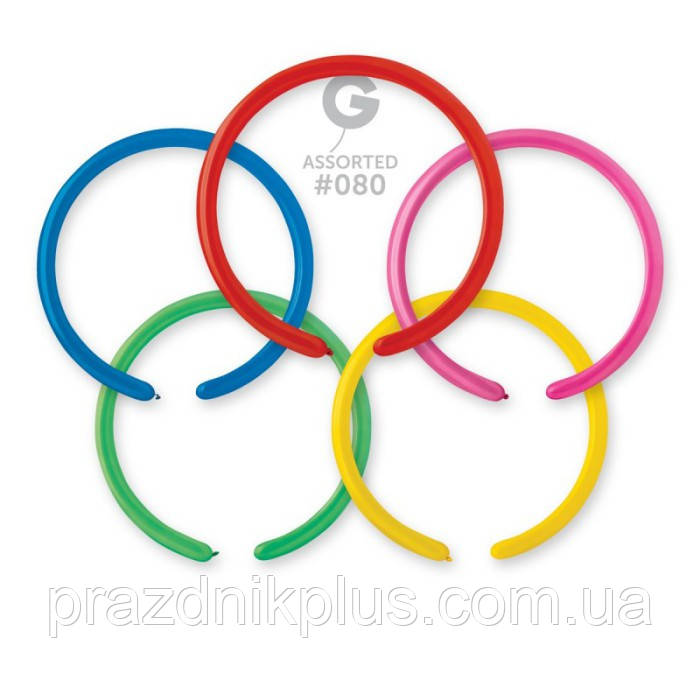 Кулі повітряні для моделювання асорті ШДМ160 (2,5x140 см) пастель Gemar D2-080