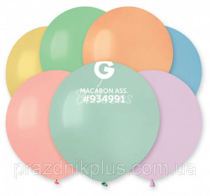 Кулі повітряні асорті 19"(48 см) макарун Gemar G150-macaron