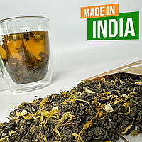 Чай зеленый Индийский крупнолистовой цитрусовый плантационный. Чай рассыпной крупный лист Ruhuna 100 г