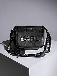 Жіноча сумка Карл Лагерфельд чорна Karl Lagerfeld Pochette Black