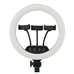 Кільцева світлодіодна LED лампа, 36см, з пультом, 3 кріпленнями, LS-360 / Професійна кільцева LED лампа