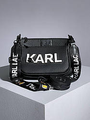 Жіноча сумка Карл Лагерфельд чорна Karl Lagerfeld Pochette Black