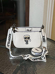 Жіноча сумка Карл Лагерфельд біла Karl Lagerfeld Pochette White