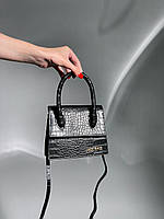 Женская сумка Jacquemus Le Chiquito Mini Black Croco (черная) KIS23023 красивая элегантная сумочка Жакмюс