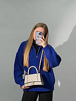 Женская сумка клатч Balenciaga x Gucci Hourglass (серая) KIS09003 маленькая стильная с брелком в виде буквы В