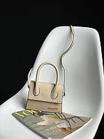 Женская сумка Jacquemus Le Chiquito Mini Beige (бежевая) KIS23026 красивая элегантная сумочка на длинном ремне