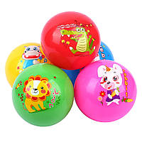 Мяч детский игровой 9" животные 5 цветов, 5 рисунков, 60г, BT-PB-0191