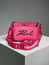 Жіноча сумка Карл Лагерфельд рожева Karl Lagerfeld Pochette Pink