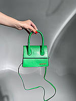 Жіноча сумка Jacquemus Le Chiquito Mini Green (зелена) KIS23022 красива елегантна сумочка на довгому ремені cross