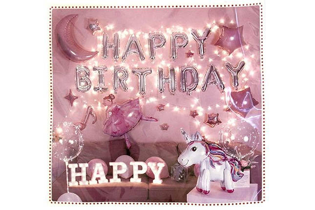 Набір декору з повітряних куль на день народження, Єдиноріг, T-8939, фото 1