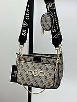 Женская сумка клатч Guess Pochette Multi Grey (серая) KIS17099 стильная классная сумочка на длинном ремне