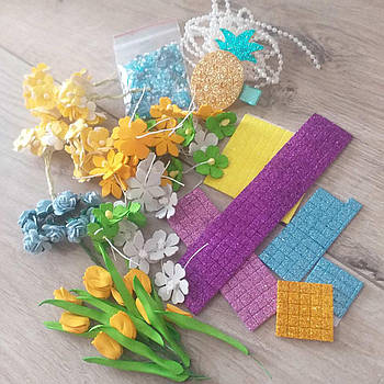 Набір асорті для творчості Квіти бісер паєтки для рукоділля (KG-9899)