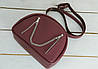 Жіноча шкіряна сумка Грета, натуральна шкіра Grand, тиснення "соти", колір бордо, фото 6