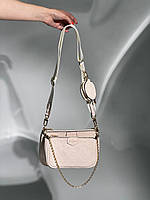 Сумка женская Louis Vuitton Pochette Multi Multi Cream (кремовая) KIS01066 стильная маленькая изящная сумочка