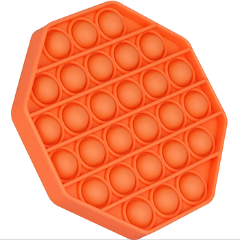 Сенсорний антистрес іграшка Pop it Поп іт Пупирка Восьмикутник 12 см Жовтогарячий (KG-9901)