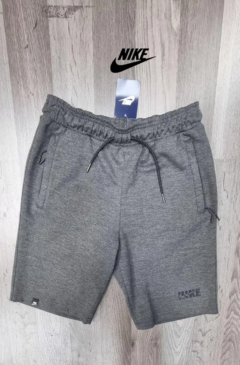 Чоловічі брендові подовжені спортивні шорти Nike (Найк), чоловічі повсякденні сірі. Чоловічий одяг, фото 1