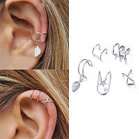 Набір біжутерія сережки-кліпси-кафи з медичної сталі LATS Clip Earrings 66758