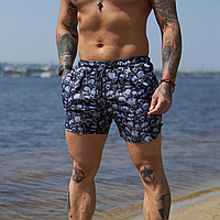 Чоловічі короткі шорти пляжні для купання та плавання з принтом швидковисихаючі skull