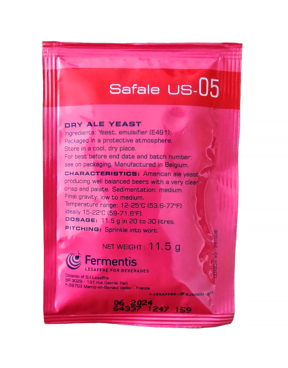 Дріжджі Пивні SafAle US-05 (11,5 г), Fermentis