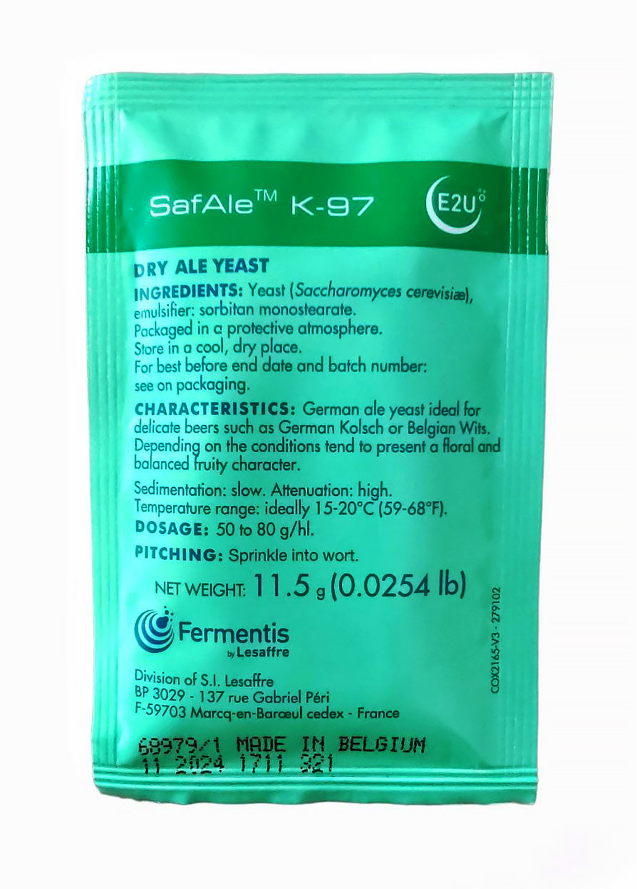 Дріжджі Пивні SafAle К-97 (11,5 г), Fermentis