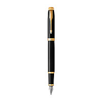 Перова ручка Parker IM (латунь з лаковим покриттям, позолота, перо F, колір корпусу чорний) 22 011