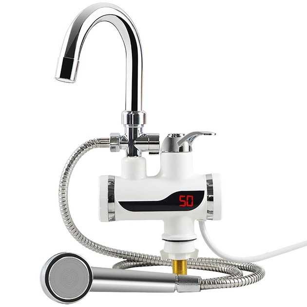 Проточний водонагрівач з LCD-екраном і душем Instant Electric Heating Water Faucet (нижнє під'єднання)