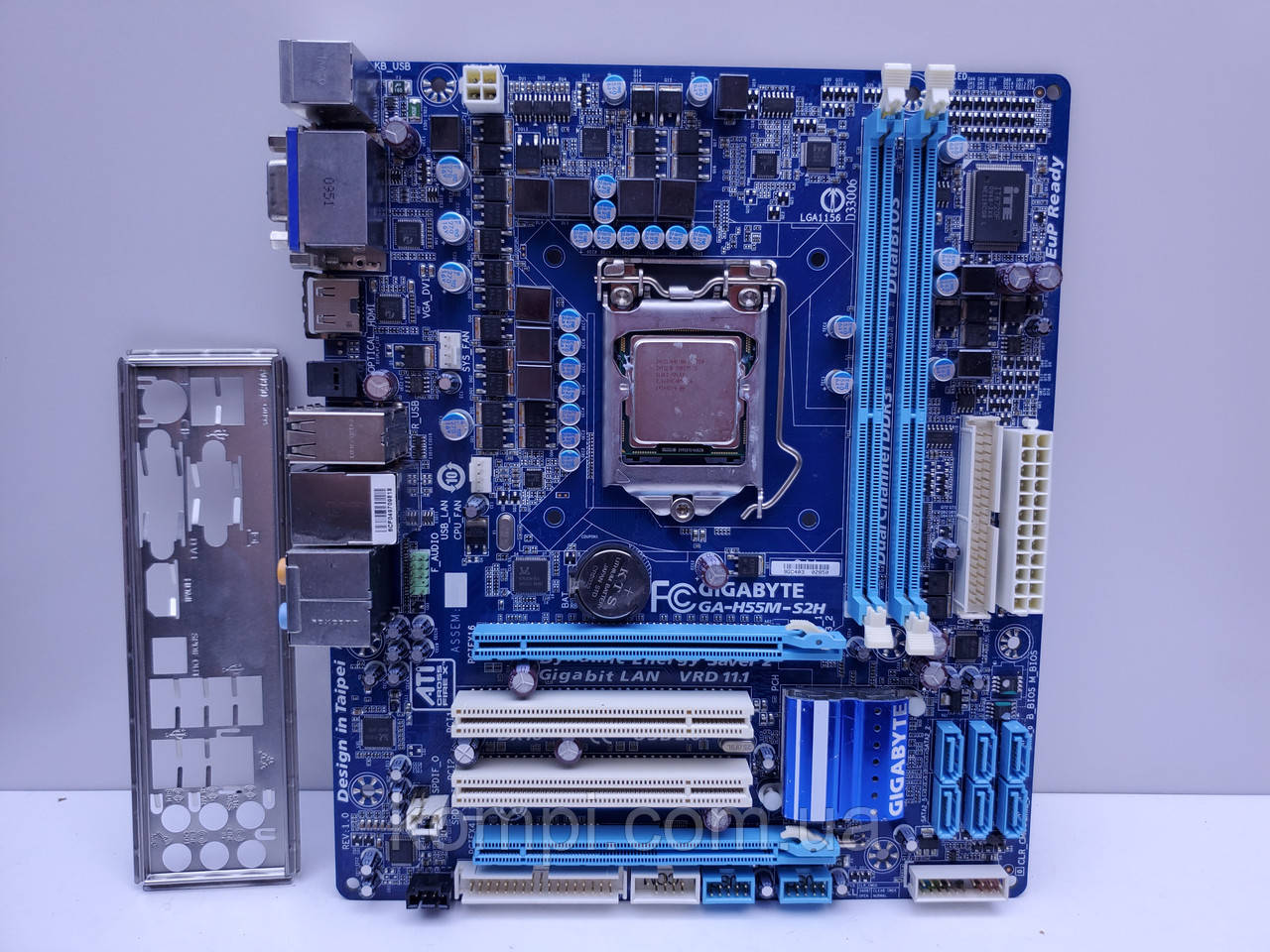 Материнська плата GIGABYTE GA-H55M-S2H +I5 750 S1156 DDR3