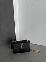 Женская подарочная сумка Yves Saint Laurent YSL Sunset Black Gold (черная) AS289 стильная для девушк cross