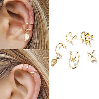 Набір біжутерія сережки-кліпси-кафи з медичної сталі LATS Clip Earrings 66757