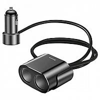 Разветвитель в прикуриватель Baseus (CRDYQ-01) High Efficiency One to Two Cigarette Lighter Black ⁶